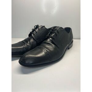 STACY ADAMS BLACK LEATHER CAP TOE WING TIP STYLE OXFORD SHOES Men’s 11 M